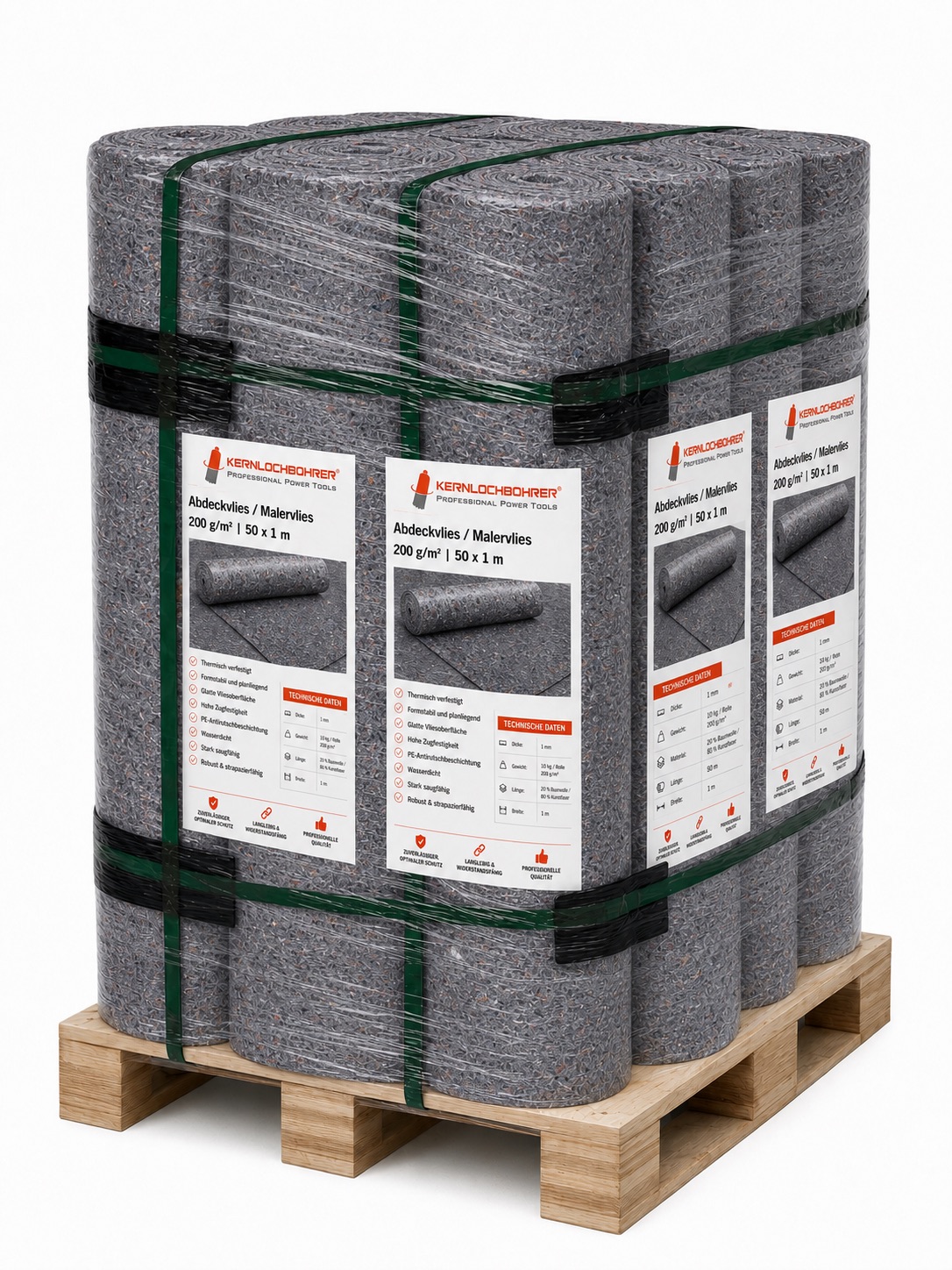 Schildersvlies - Afdekvlies grijs 200 g/m², thermisch verstevigd