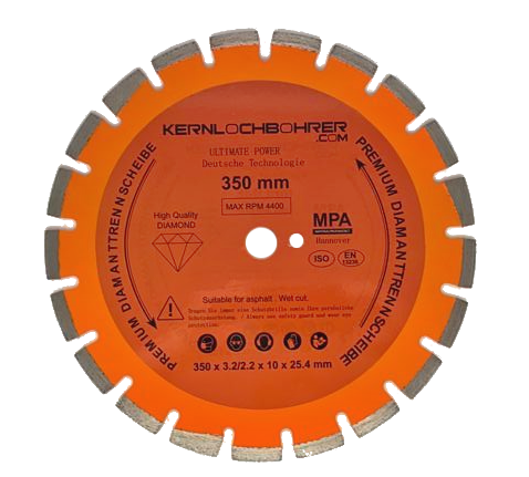 Premium Diamanttrennscheibe Ø 350 mm für Asphalt