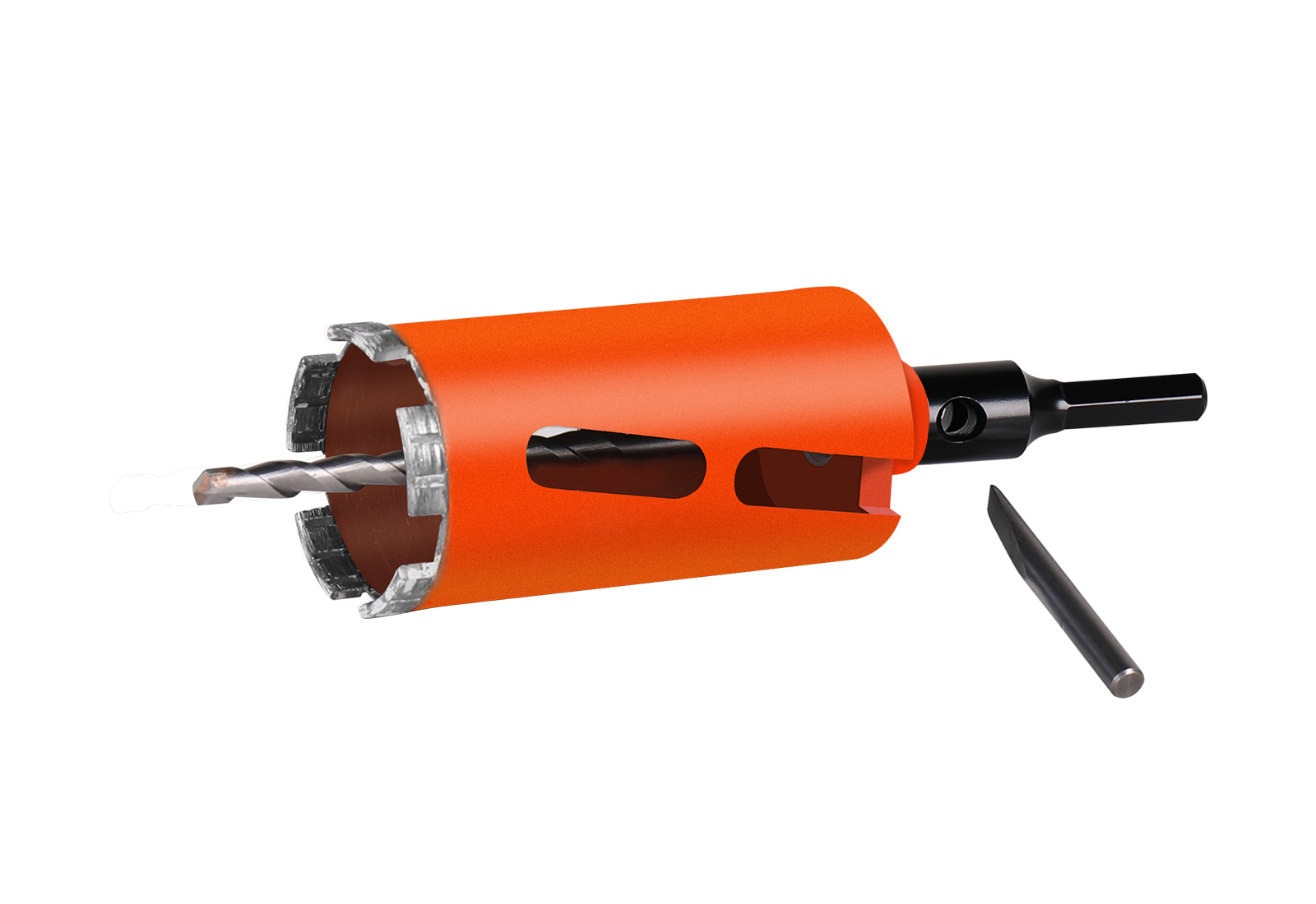 Adapter Sechskant auf M16 mit Zentrierbohrer 8x230 mm und Treibkeil