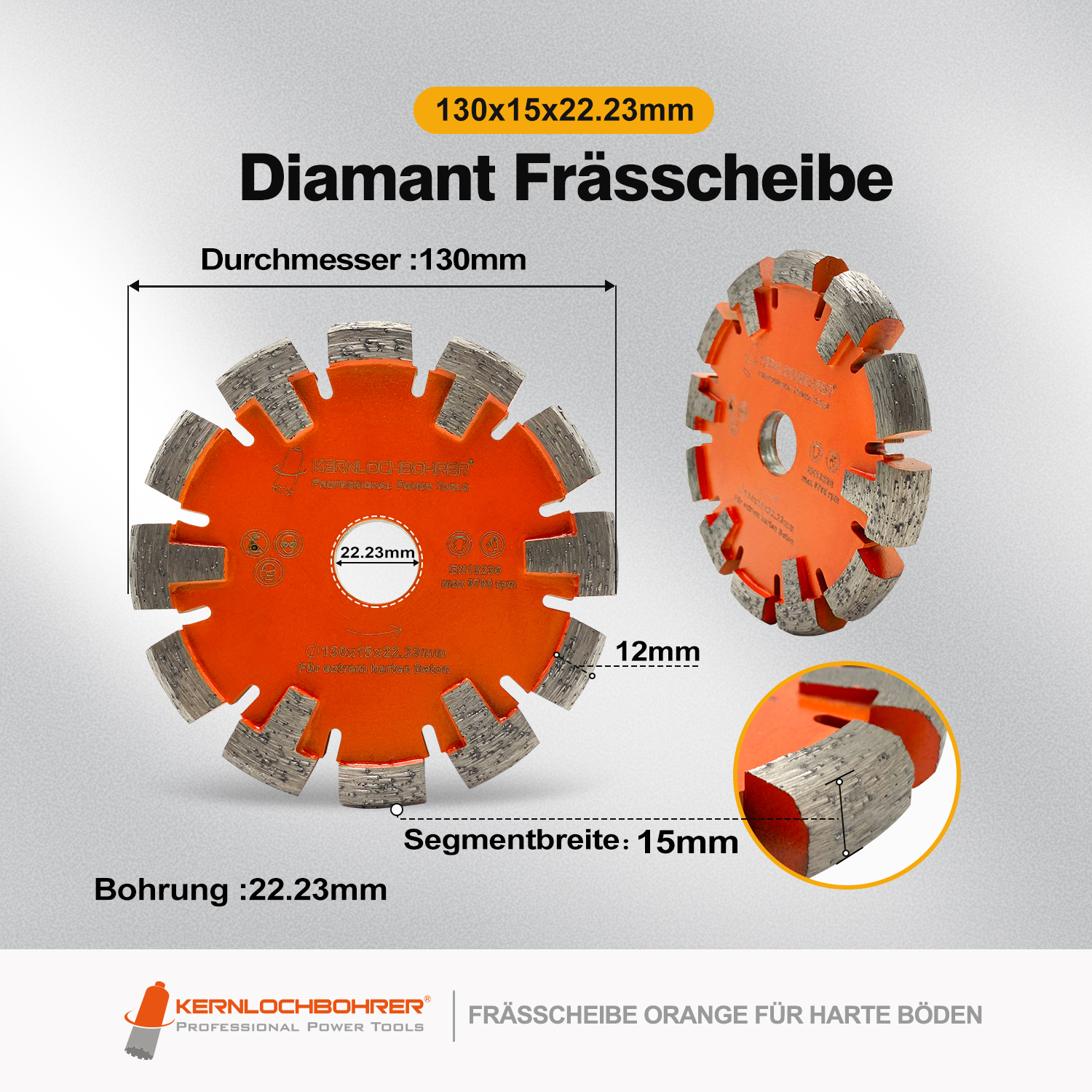 Diamant Frässcheibe Rund Ø 130 mm