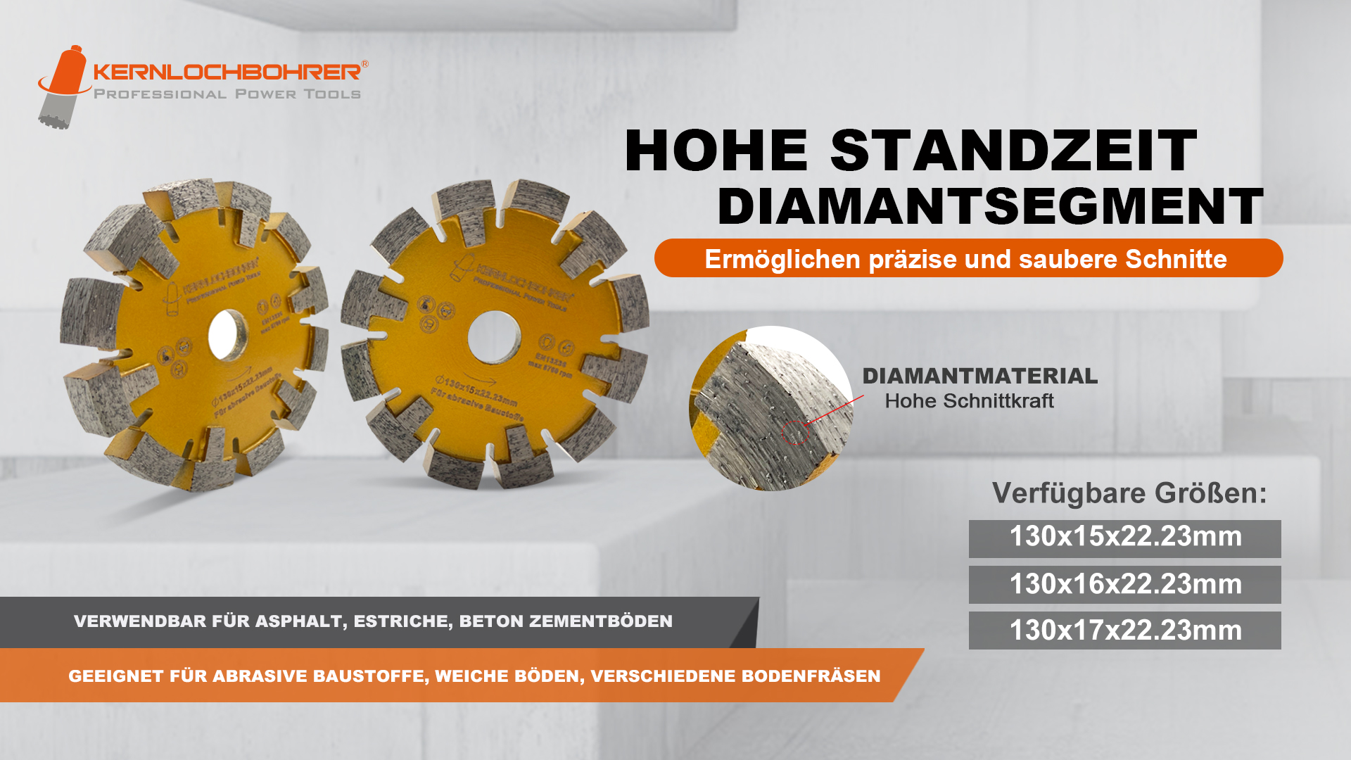 Diamant Frässcheibe ECKIG Ø 130 mm