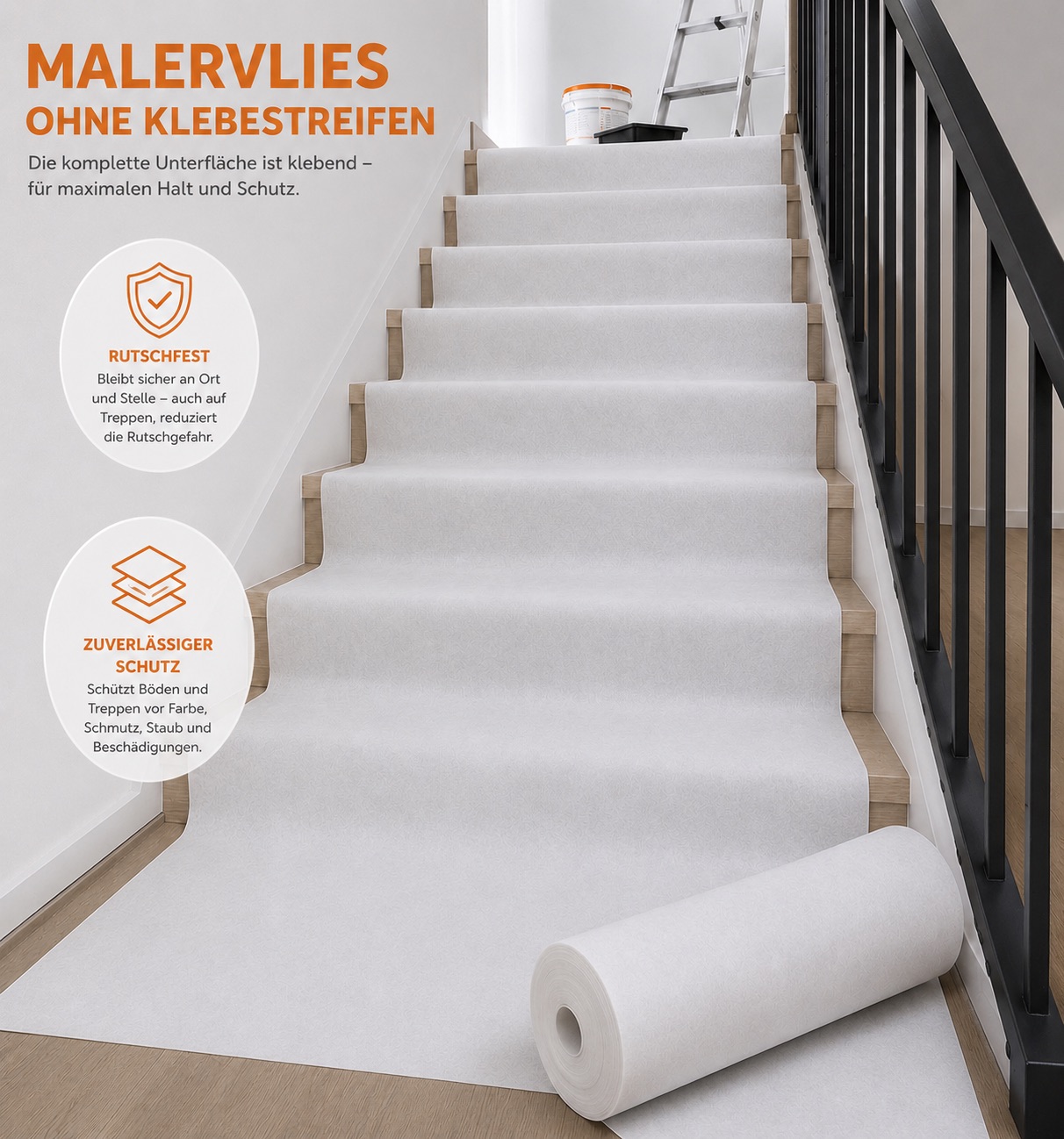 Zelfklevend schildersvlies - Afdekvlies wit 160 g/m²