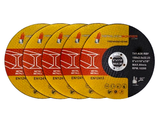 Professional cutting discs set of 5 Ø 150 mm x 2.5 mm for metal 