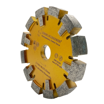 Disco diamantato quadrato, 130 mm, con segmenti di protezione a T 15 mm per materiali edili abrasivi 